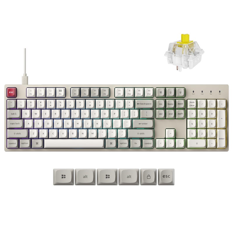 Keychron C2 Pro Wired Mechanical Keyboard with 8K Hz Polling Rate Full Size Custom RGB Backlit HotSwappable NonShine Through PBT Keycaps Compatible with Mac Windows Linux - Image 2
