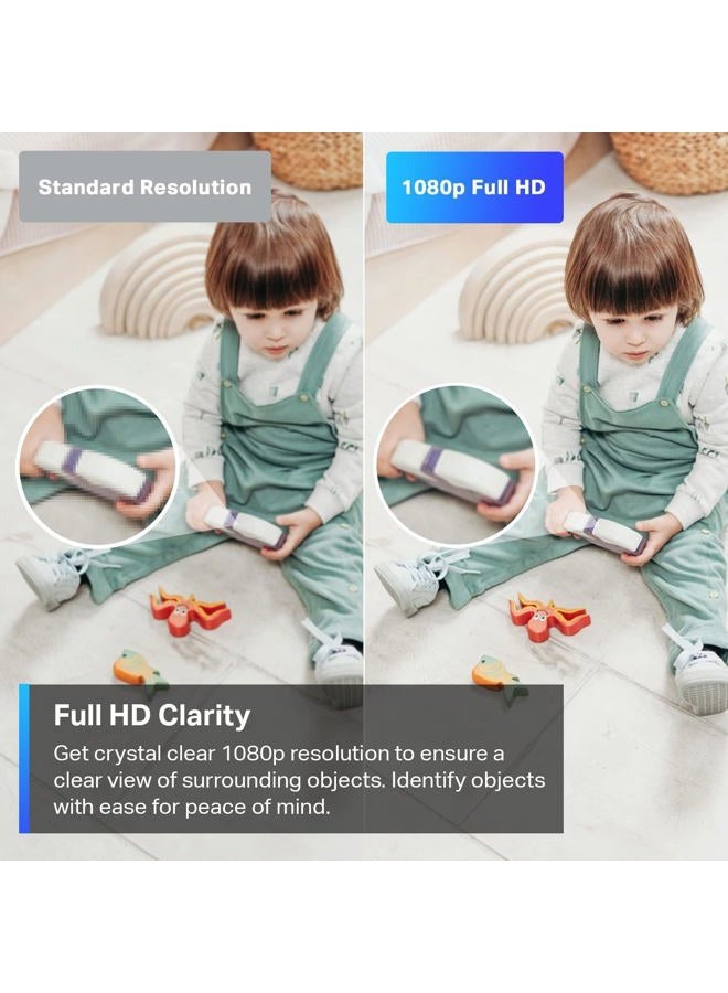 tapo كاميرا أمان TP-Link Tapo بدقة 1080p، رؤية دوارة 360°|تتبع الحركة | كشف حركة وبكاء الأطفال| صوت ثنائي الاتجاه | رؤية ليلية | تعمل مع أليكسا وGoogle Home (Tapo C200) - Image 4