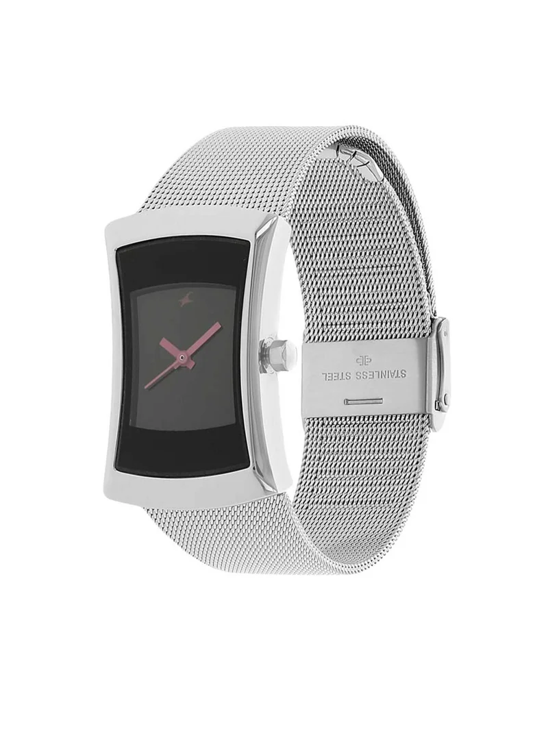 فاستراك Fastrack Quartz Analog Black Dial Metal Strap Watch for Girls