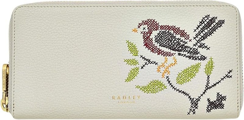 RADLEY London Embroidery Bird Large ZipAround Continental Wallet Open Gray - Image 1