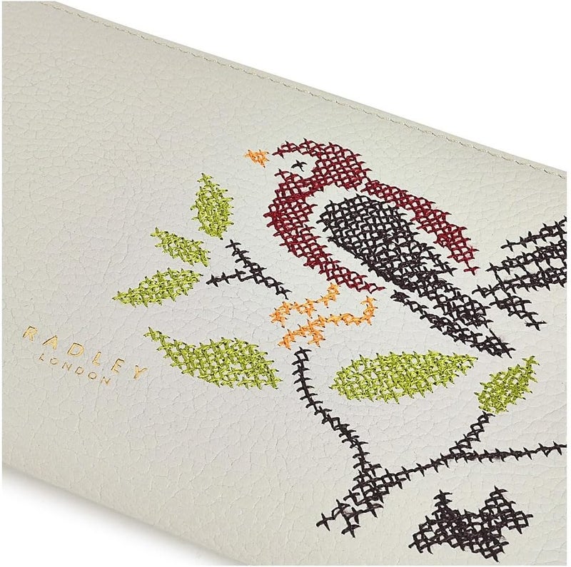 RADLEY London Embroidery Bird Large ZipAround Continental Wallet Open Gray - Image 4