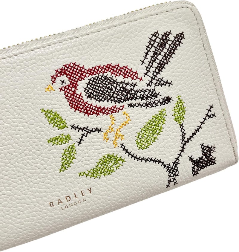 RADLEY London Embroidery Bird Large ZipAround Continental Wallet Open Gray - Image 5