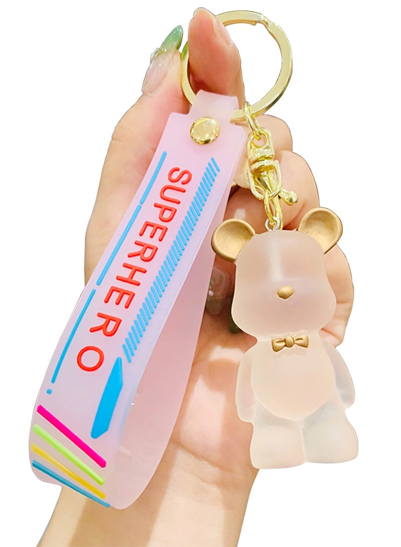 Adroable Pink Bear Keychain for Women and Girls Suitable for Car Keys Handbags and Backpacks - Image 1