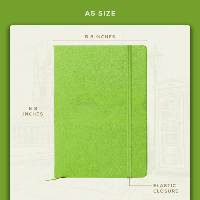 Beechmore Books Lined Journal Notebook, 5.8 x 8.3 inch, A5 160 Lined Pages, Hardcover Leather Journals for Women, Men, Writing and Notebooks for Work - 120 GSM Thick Paper, Gifts Box Included - Image 3