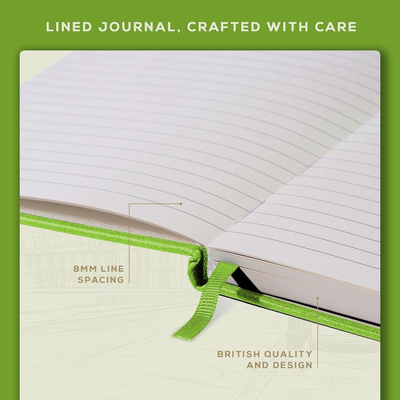 Beechmore Books Lined Journal Notebook, 5.8 x 8.3 inch, A5 160 Lined Pages, Hardcover Leather Journals for Women, Men, Writing and Notebooks for Work - 120 GSM Thick Paper, Gifts Box Included - Image 5