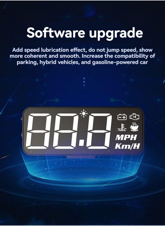 M MIAOYAN Car hud head-up display obd driving computer high-definition display speed water temperature voltage windshield projector  - Image 2