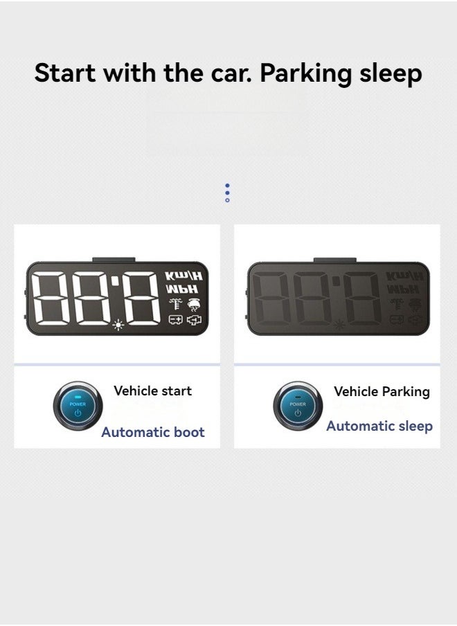 M MIAOYAN - Car hud head-up display obd driving computer high-definition display speed water temperature voltage windshield projector - Image 1