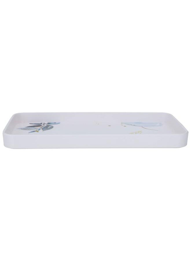 Alsaif Plastic Serving Tray 30 X 15 X 2.5 Cm Rectangle White  - Image 1
