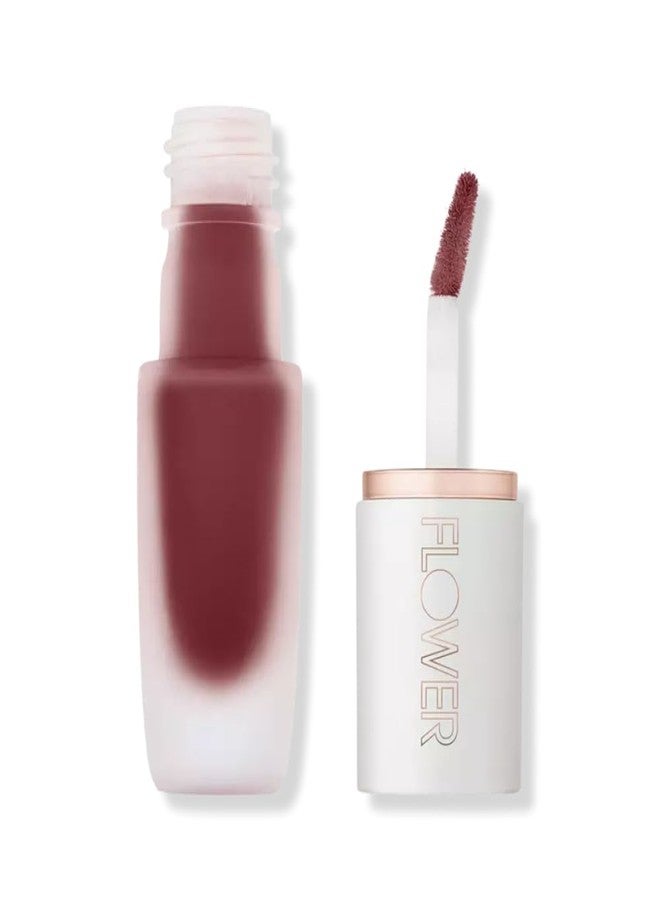 FLOWER BEAUTY By Drew Barrymore Perfect Pout Lip Color - Soft Matte Finish - Liquid Lipstick - Comfortable + Lightweight Feel (Garnet) - Image 3