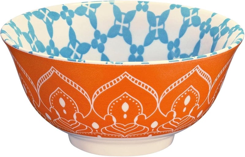 Cilio Amici Decorated Porcelain Bowl, 17 Ounce Capacity, 6" D x 2.75" H, Set of 6, Mandala Pattern - Image 1