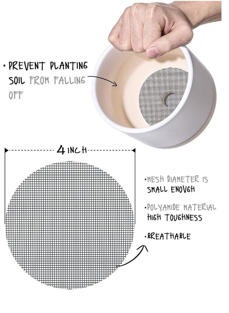 Y&D Flower Pot Hole Mesh Pad, 50 Pack 4x4 Inch Garden's Drainage Screens Prevent Soil Loss Anti, Bottom Gasket Breathable Filter Pad Gardening Tools  - Image 2