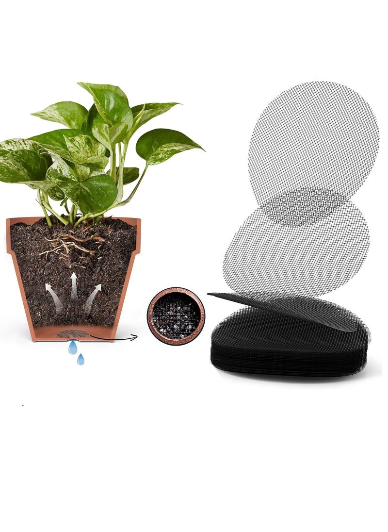 Y&D Flower Pot Hole Mesh Pad, 50 Pack 4x4 Inch Garden's Drainage Screens Prevent Soil Loss Anti, Bottom Gasket Breathable Filter Pad Gardening Tools  - Image 1