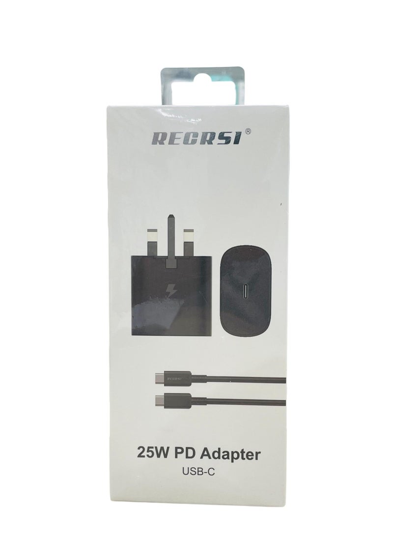 RECRSI Type-C Fast Charger With Cable 25W PD Adapter