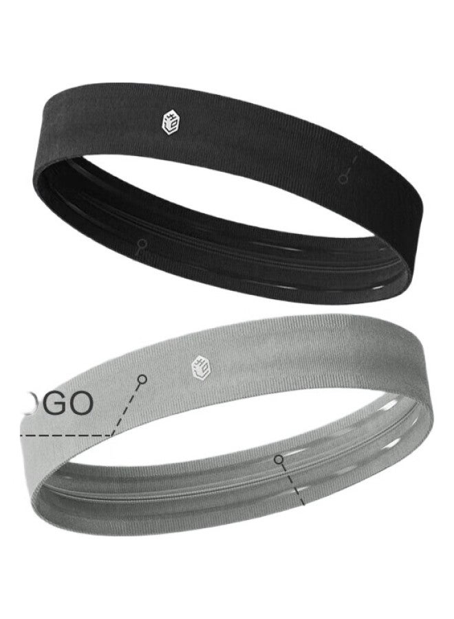 JD.com Jingzao Sports Headband For Men And Women, Sweat-Absorbing, 3-Pack, For Running, Basketball, Fitness, Sweat-Wicking Headband, Wide Headband - Image 2