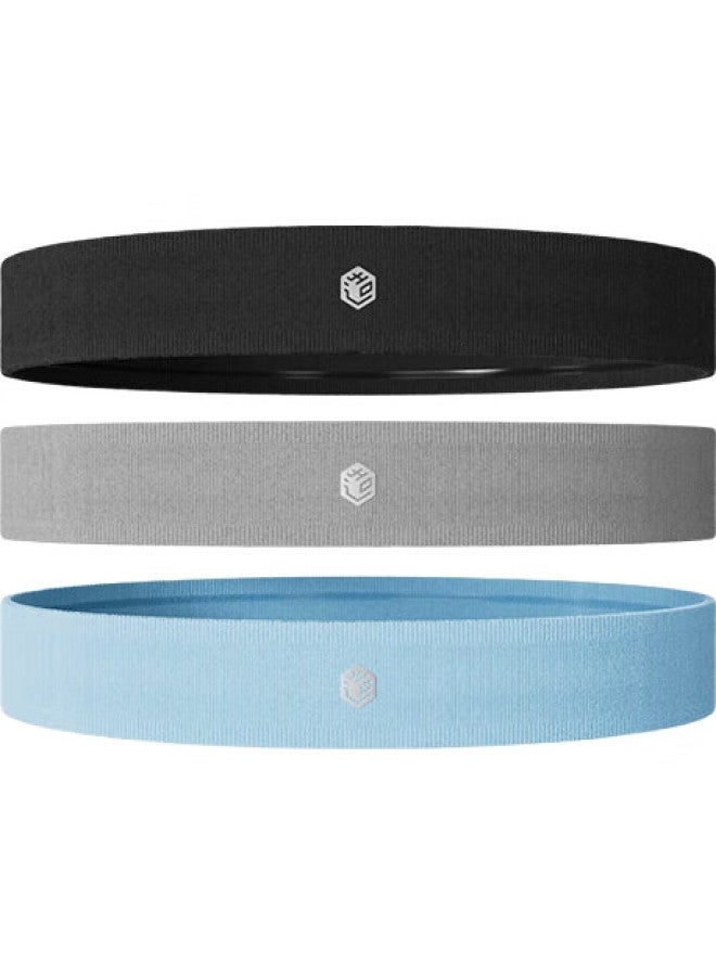 JD.com Jingzao Sports Headband For Men And Women, Sweat-Absorbing, 3-Pack, For Running, Basketball, Fitness, Sweat-Wicking Headband, Wide Headband - Image 1