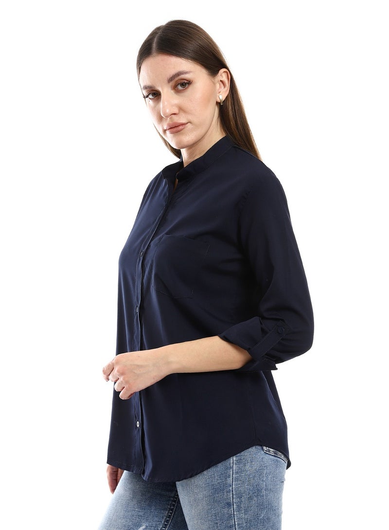 Master Jeans Women’s Casual Roll Up Sleeves Shirt - Image 3
