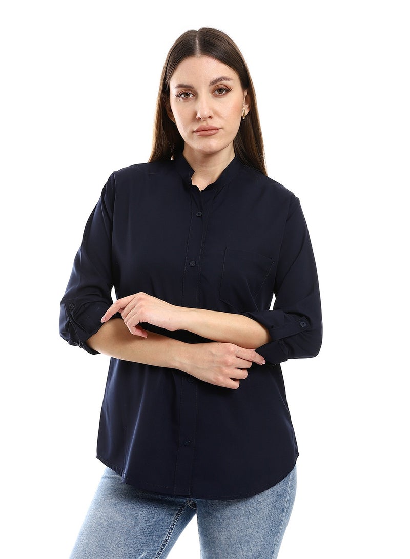 Master Jeans Women’s Casual Roll Up Sleeves Shirt - Image 2