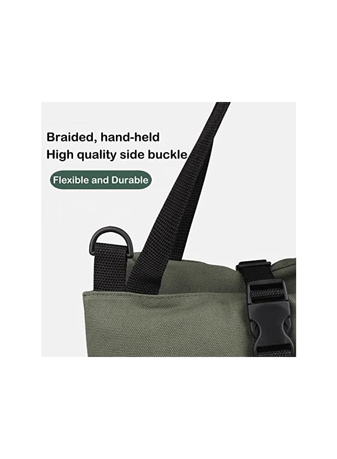 PROMASS promass Roll Up Tool Bag, Multi-Purpose Canvas Tool Roll 16A Canvas Roll Up Pouch with 5 Zipper Pockets Wrench Roll Pouch Multi-Purpose Tool Pouch Roll Tool Organisers for Car Motorcycle (Green)  - Image 4