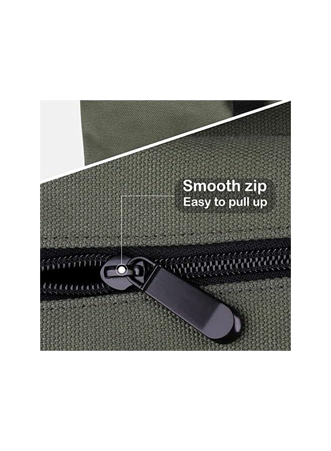 PROMASS promass Roll Up Tool Bag, Multi-Purpose Canvas Tool Roll 16A Canvas Roll Up Pouch with 5 Zipper Pockets Wrench Roll Pouch Multi-Purpose Tool Pouch Roll Tool Organisers for Car Motorcycle (Green)  - Image 5