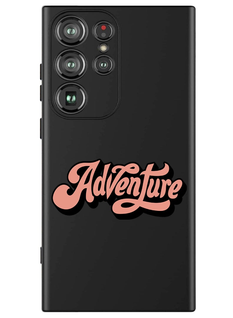 Theodor Protective Slim Fit Case Liquid Silicone Cover with Full Body Protection Anti-Scratch Shockproof Case For Samsung Galaxy S24 Ultra (Black) - Adventure - Image 1