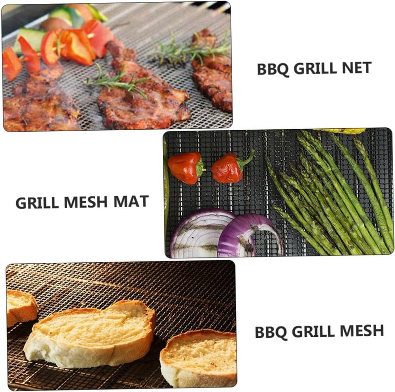 3pcs Non-Stick Mesh Mats Heavy Duty Cooking for Oven Outdoor Barbecue for Healthy Grilling and Baking - Image 3