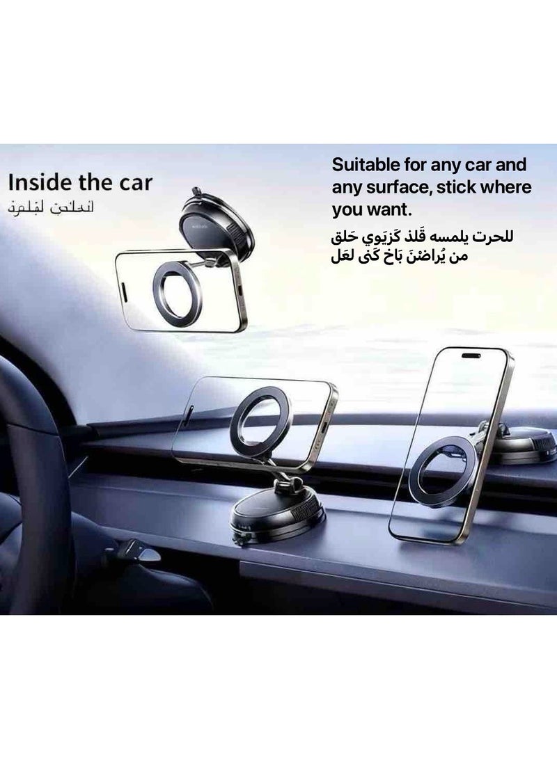 ألترون حامل هاتف مغناطيسي للسيارة من Altrone [قابل للتعديل بزاوية 720 درجة | شفط مزدوج القفل] حامل مغناطيسي لهاتف iPhone 17/16/15/14/13/12، وSamsung S25/S24/S23، وحامل الهاتف على لوحة القيادة والزجاج الأمامي، مع قبضة مغناطيسية قوية - Image 5