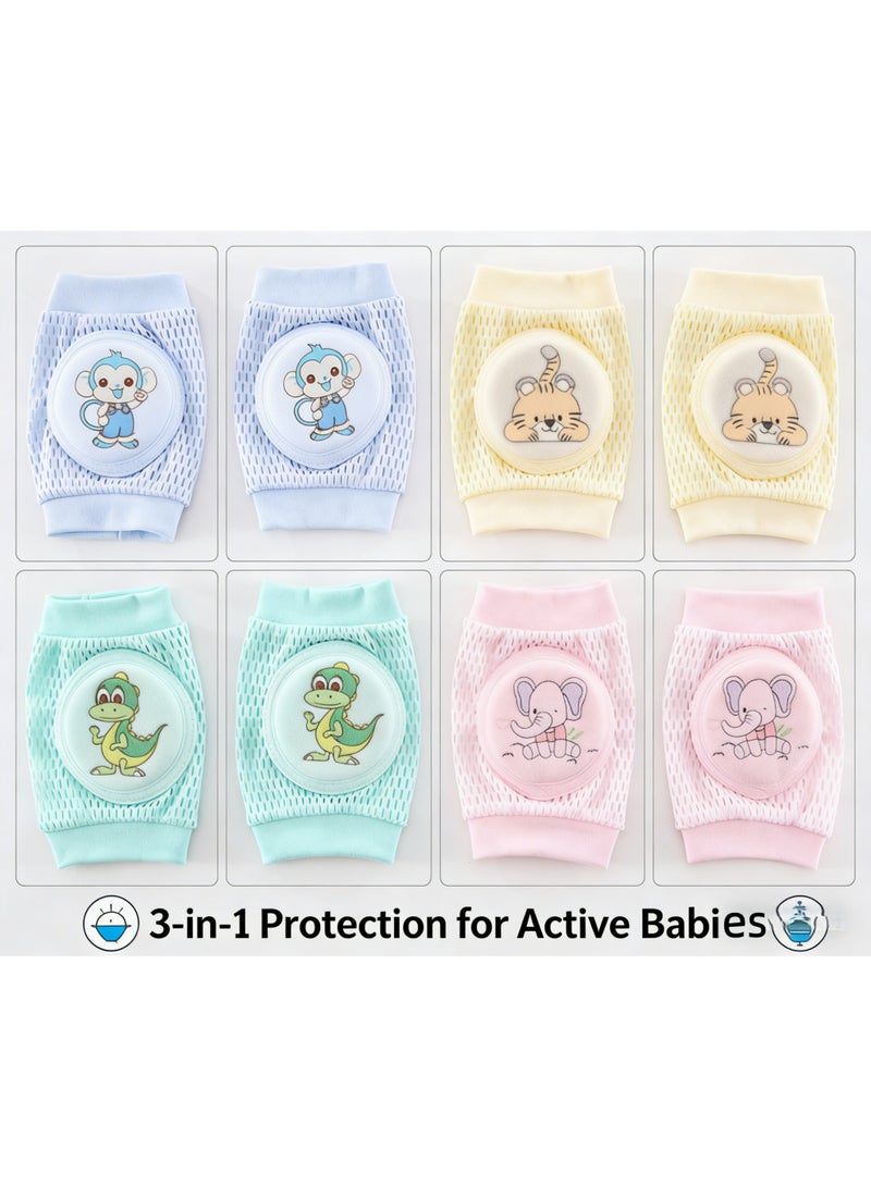 CESETH 4-Piece Set: Breathable Mesh Baby Knee Pads, Non-Slip Silicone Baby Crawling Protection Covers, Soft Safety Knee And Elbow Pads, Playful Baby Knee Pads With Anti-Slip Function, Machine-Washable Products Suitable For Indoor And Outdoor Use. - Image 4