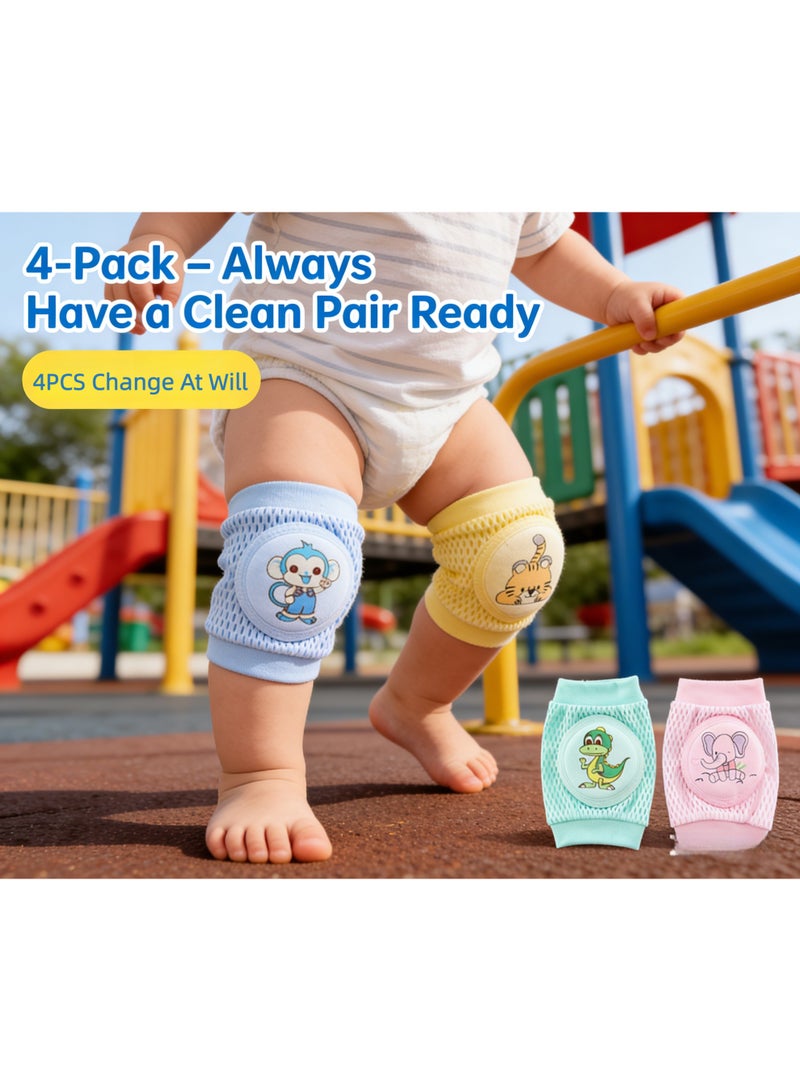 CESETH 4-Piece Set: Breathable Mesh Baby Knee Pads, Non-Slip Silicone Baby Crawling Protection Covers, Soft Safety Knee And Elbow Pads, Playful Baby Knee Pads With Anti-Slip Function, Machine-Washable Products Suitable For Indoor And Outdoor Use. - Image 3