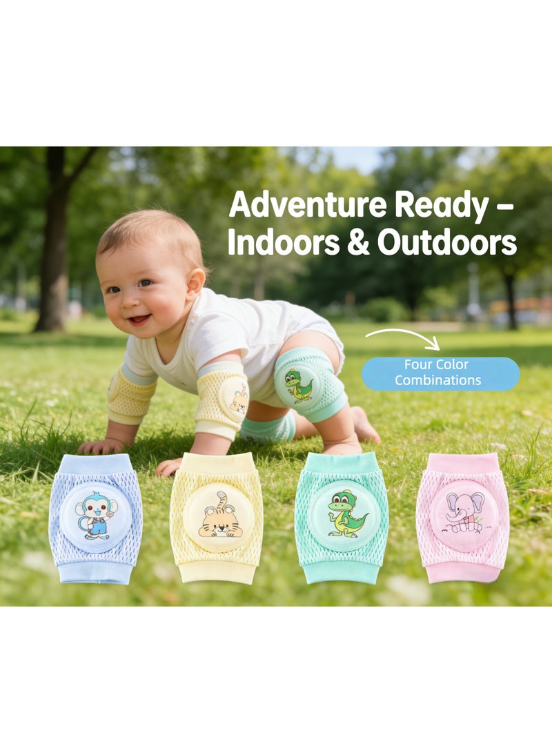 CESETH 4-Piece Set: Breathable Mesh Baby Knee Pads, Non-Slip Silicone Baby Crawling Protection Covers, Soft Safety Knee And Elbow Pads, Playful Baby Knee Pads With Anti-Slip Function, Machine-Washable Products Suitable For Indoor And Outdoor Use. - Image 2