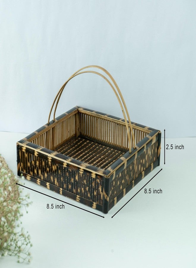 JUNSU CRAFT RA Junsu Craft Bamboo Pooja Basket for Worship – Pack of 1 | Eco-Friendly, Handcrafted Ritual Basket for Pooja, Aarti, and Religious Ceremonies | Perfect for Indian Festivals and Home Altars - Image 2