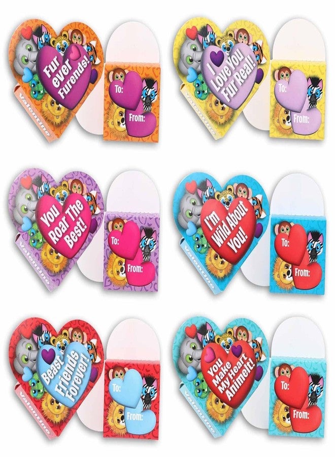Lumiparty 28 Packs Valentines Day Animal Plush Toy with Heart Boxes for Kids, Mini Stuffed Animal Keychain Bulk for Girls Boys Valentine's Classroom Gift Exchange, Classroom Prize Party Favor - Image 3