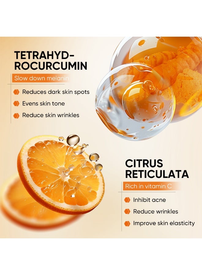 MOOYAM Turmeric Face Serum 30ml for Dark Spots and Hyperpigmentation Treatment Reduces Age Spots Sun Damage and Uneven Skin Tone for Women Men All Skin Types  - Image 3