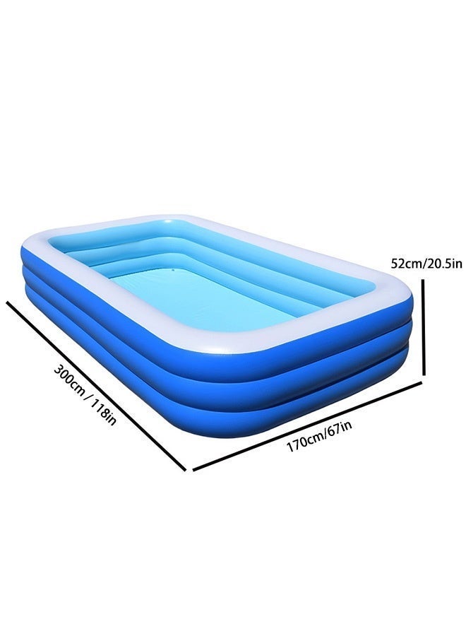 300 × 170 × 52CM Extra Large Inflatable Pool for Family, Thickened PVC Blow Up Swimming Pool for Adults and Kids, Backyard Garden Summer Water Party Pool - Image 5