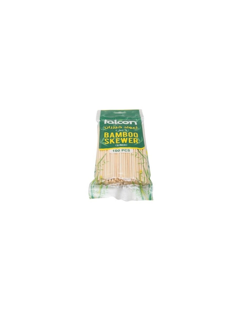 Falconpack Bamboo Skewers 6 Inch (1 Pack X 100 Pieces) - Image 2