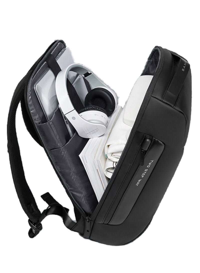 بانجي حقيبة ظهر من عصرية من بانجي  للأعمال مضادة للسرقة ضد الماء مع منفذ شحن USB خارجي وقفل محكم مرقم - Image 4