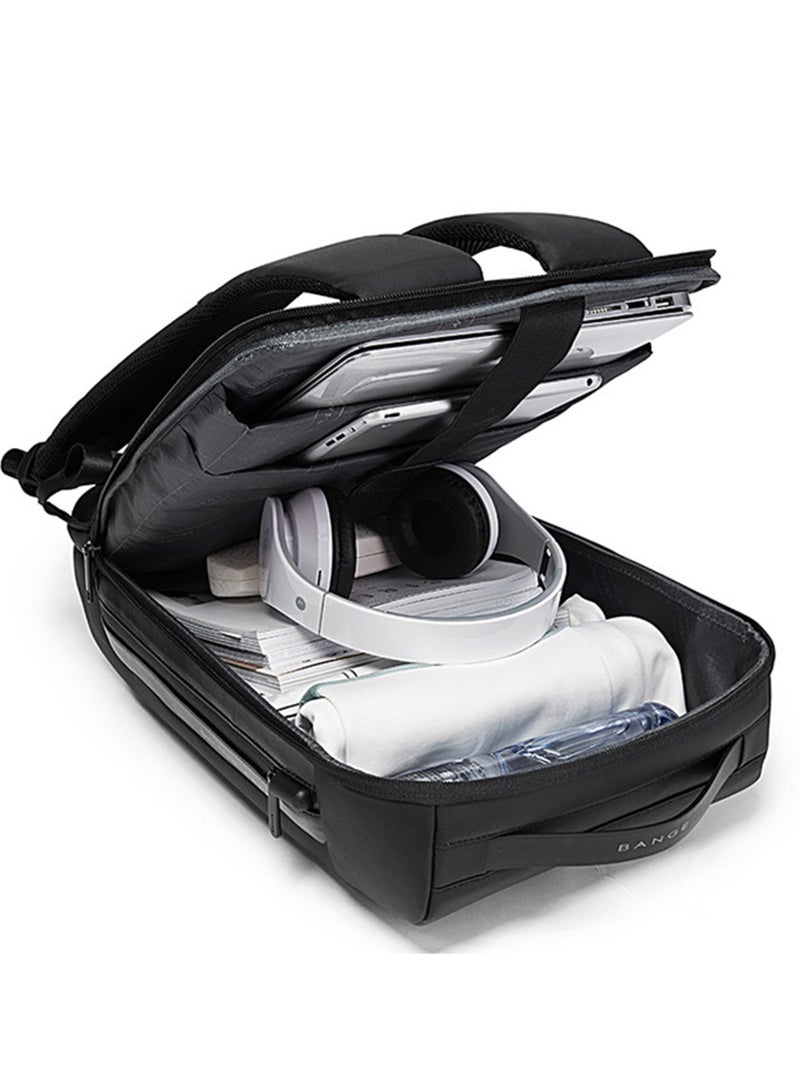 بانجي حقيبة ظهر من عصرية من بانجي  للأعمال مضادة للسرقة ضد الماء مع منفذ شحن USB خارجي وقفل محكم مرقم - Image 5