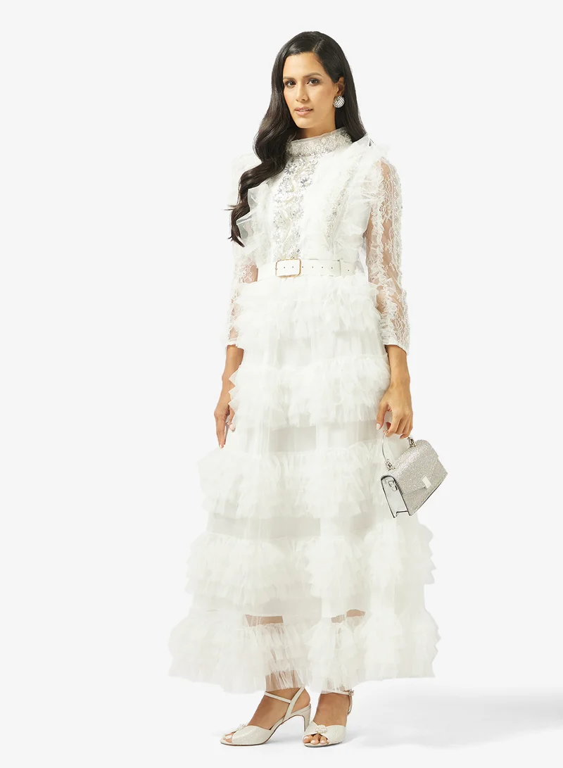 Khizana  A-line Ruffled Dress for Women | Best Price UAE