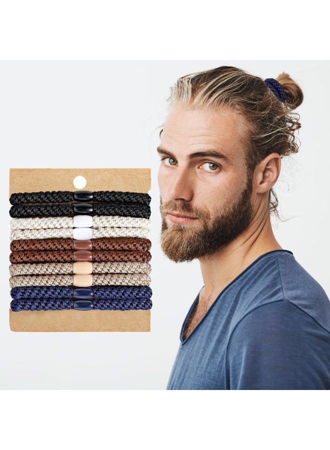 Clofiak Hair Ties for Men, 10Pcs Mens Bracelet Braided Hair Ties, No Crease No Damage, Curly Thick Dense Long Hair Ties for Guys - Image 5