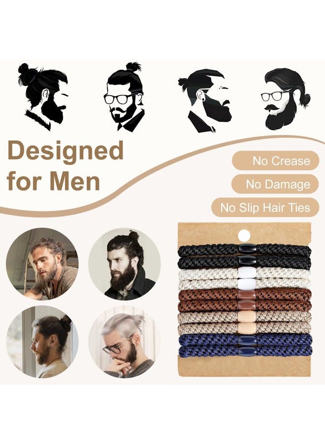 Clofiak Hair Ties for Men, 10Pcs Mens Bracelet Braided Hair Ties, No Crease No Damage, Curly Thick Dense Long Hair Ties for Guys - Image 3