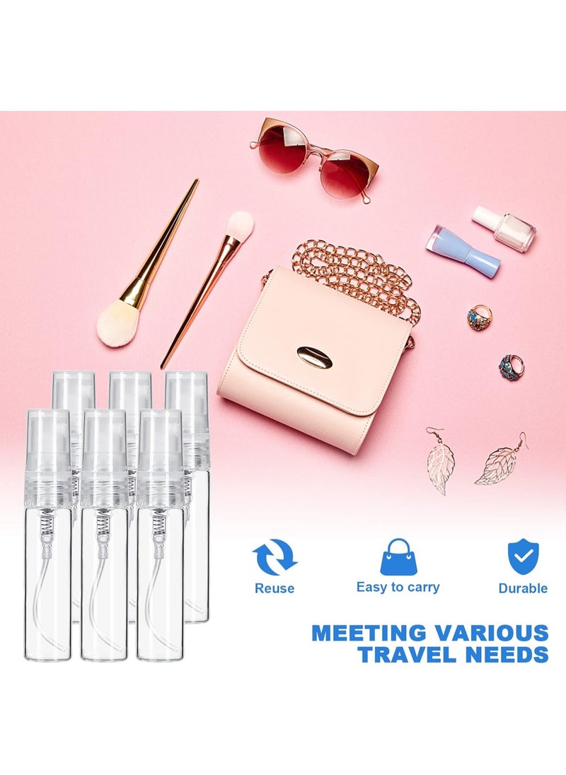 Home zone 15pcs Empty Mini Glass Spray Bottles with 5 Funnels, 5 Perfume Dispensers and 2 Refillable Droppers for Travel, Essential Oils, Perfume (5ml)  - Image 5