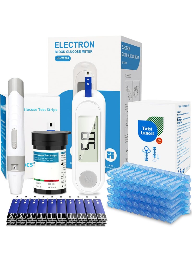 بيو لاند نظام مراقبة الجلوكوز في الدم مع 50 شريط اختبار و Lancets - Image 1