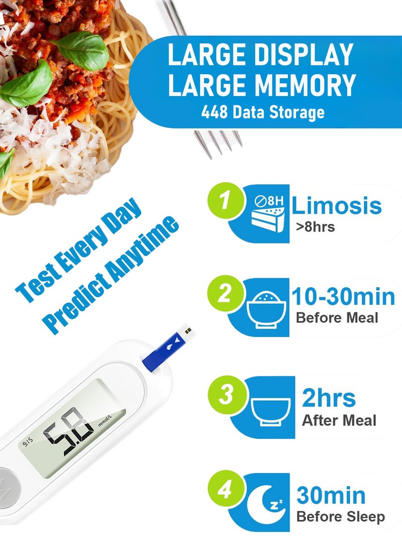 بيو لاند نظام مراقبة الجلوكوز في الدم مع 50 شريط اختبار و Lancets - Image 3
