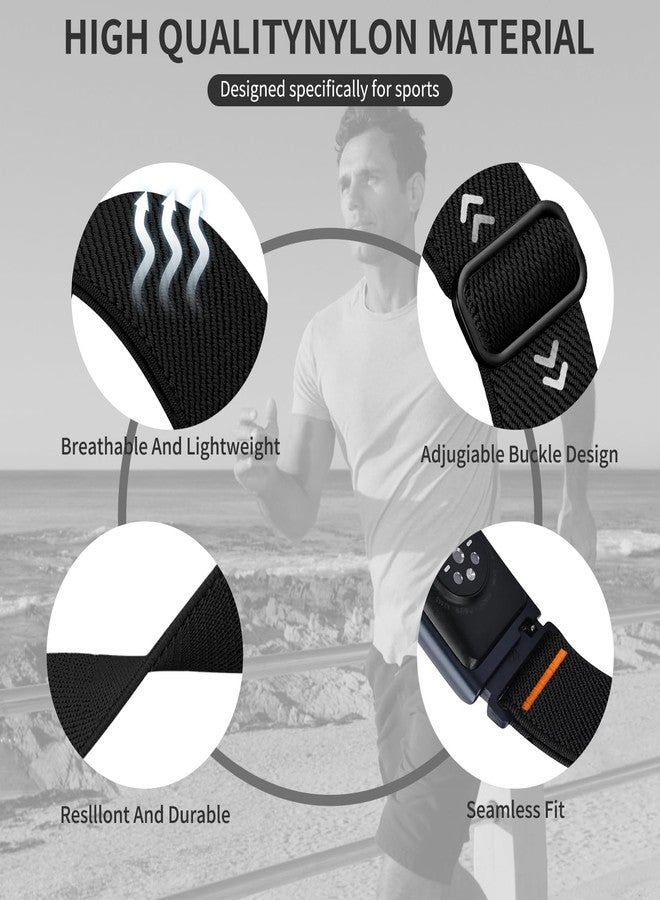 Zspoly 22mm Nylon Sport Ankle/Arm Band Compatible with Amazfit Helio Strap, Elastic Braided Bicep Band Replacement for Garmin Venu 3/Venu 2/Vivoactive 4/Forerunner 255 265/Galaxy Watch 3 45mm 46mm - Image 3