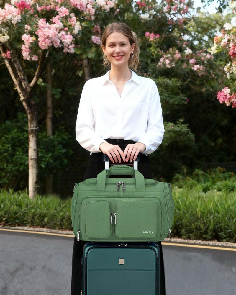 MILADA Underseat Carry On Luggage Bags for Travel Lightweight Foldable Carry On Bags for Airplanes Small Duffle Bag for Men Women TSA Approved Underseat Bag Travel Tote Bags, Forest Green - Image 5