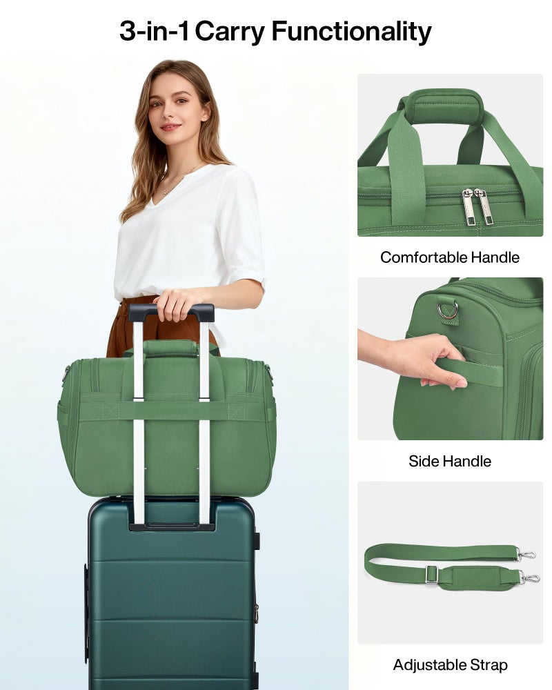 MILADA Underseat Carry On Luggage Bags for Travel Lightweight Foldable Carry On Bags for Airplanes Small Duffle Bag for Men Women TSA Approved Underseat Bag Travel Tote Bags, Forest Green - Image 4