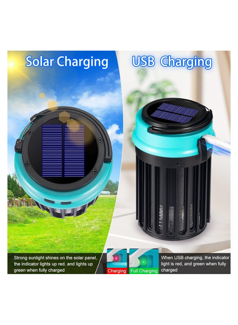 3-in-1 Insect Zapper and Fly Trap for Indoor and Outdoor Use, Waterproof Mosquito Killer with Emergency Light, Solar-Powered Pest Control for Home, Garden, and Camping