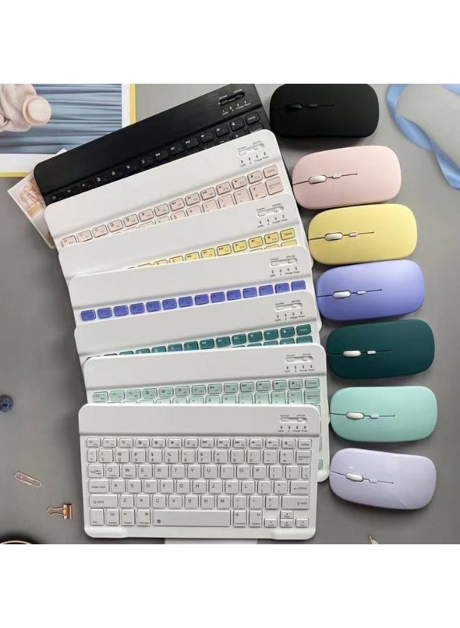 Wireless Keyboard & Mouse Combo: Slim, Rechargeable, Bluetooth & 2.4G. Ultra-Thin for Laptop & Mac. Arabic & English Letters (Black) - Image 2