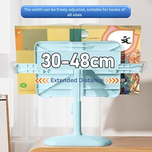 Jukusa Kids Schedule Board with Reading Stand, Adjustable Desktop Book Holder, Blue Book Reading Stand with Stickers, 15 Task Cards with Sticky Note - Image 5