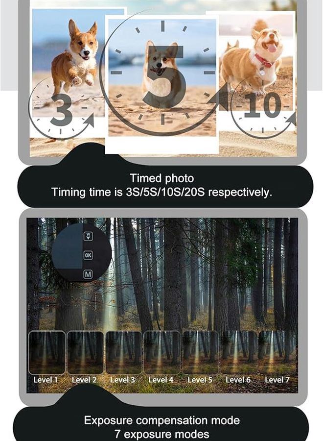 Asixxsix White 4K Digital Camera 64MP 18X Zoom Vlogging Compact Travel Camera with Flash - Image 5