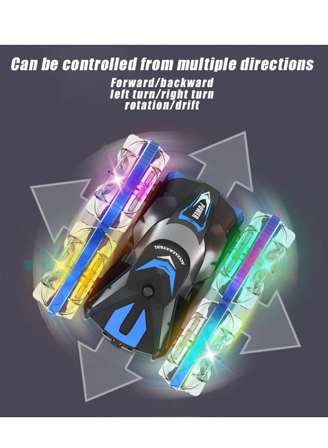 هالامودو ألعاب سيارات التحكم عن بعد البرمائية للأولاد 2.4GHz RC Stunt السيارات القوارب مقاومة للماء للأطفال 6 7 8 9 10 11 12 سنة من العمر هدية Birthay كل التضاريس المياه الشاطئ لعبة حمام السباحة ، الأزرق - Image 2